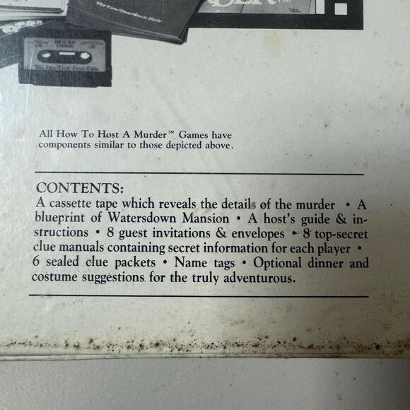NWT Vintage Murder Mystery Game How To Host Murder Watersdown Affair Adventure - Picture 7 of 9
